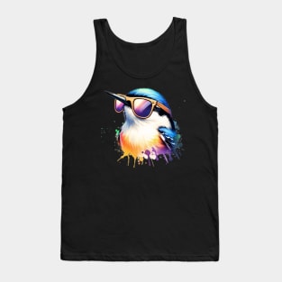 Watercolor White Breasted Nuthatch. Tank Top